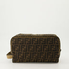FF Toiletry Bag, Luxury Toiletry Bag, Fendi Autumn-Winter, Embroidered Canvas, Elegant Accessories