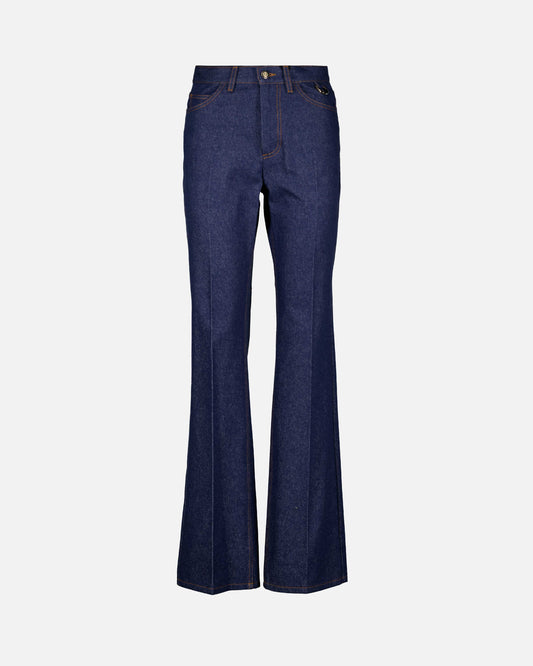 Fendi Flared Jeans, Women's Blue Jeans, Luxury Denim, Cotton Trousers, Minimalist Style