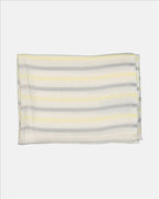 Aglia scarf, striped scarf, luxury scarf, grey-yellow scarf, fringed scarf