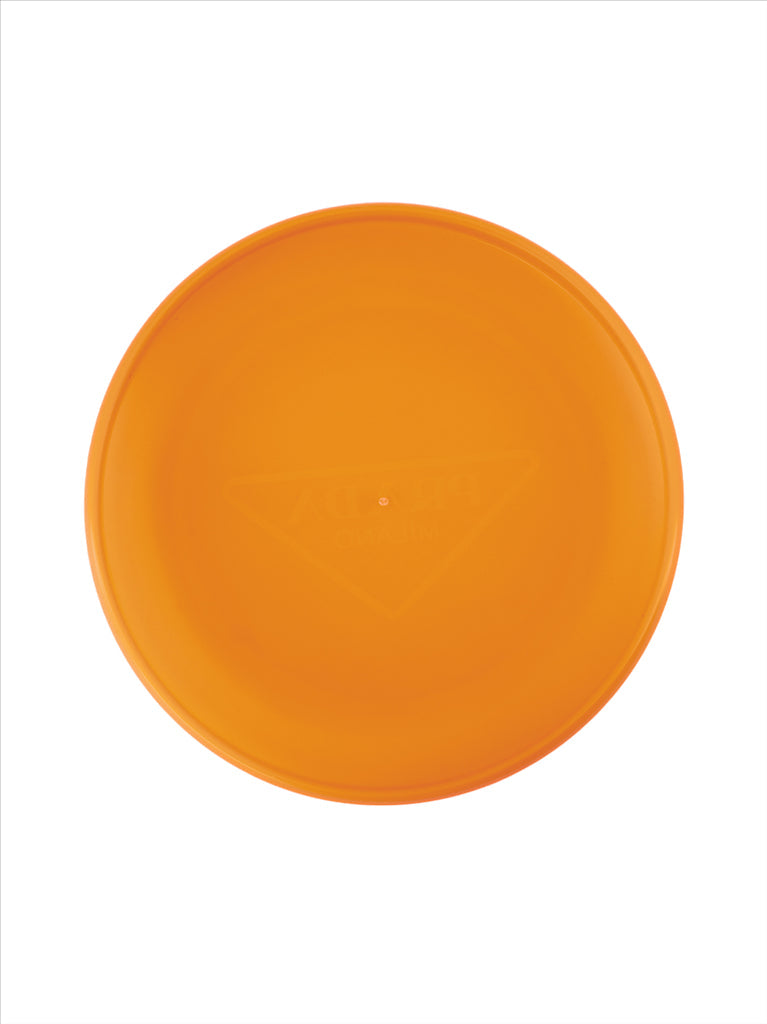 Prada frisbee, luxury outdoor accessories, unisex fashion, orange frisbee, designer sports equipment