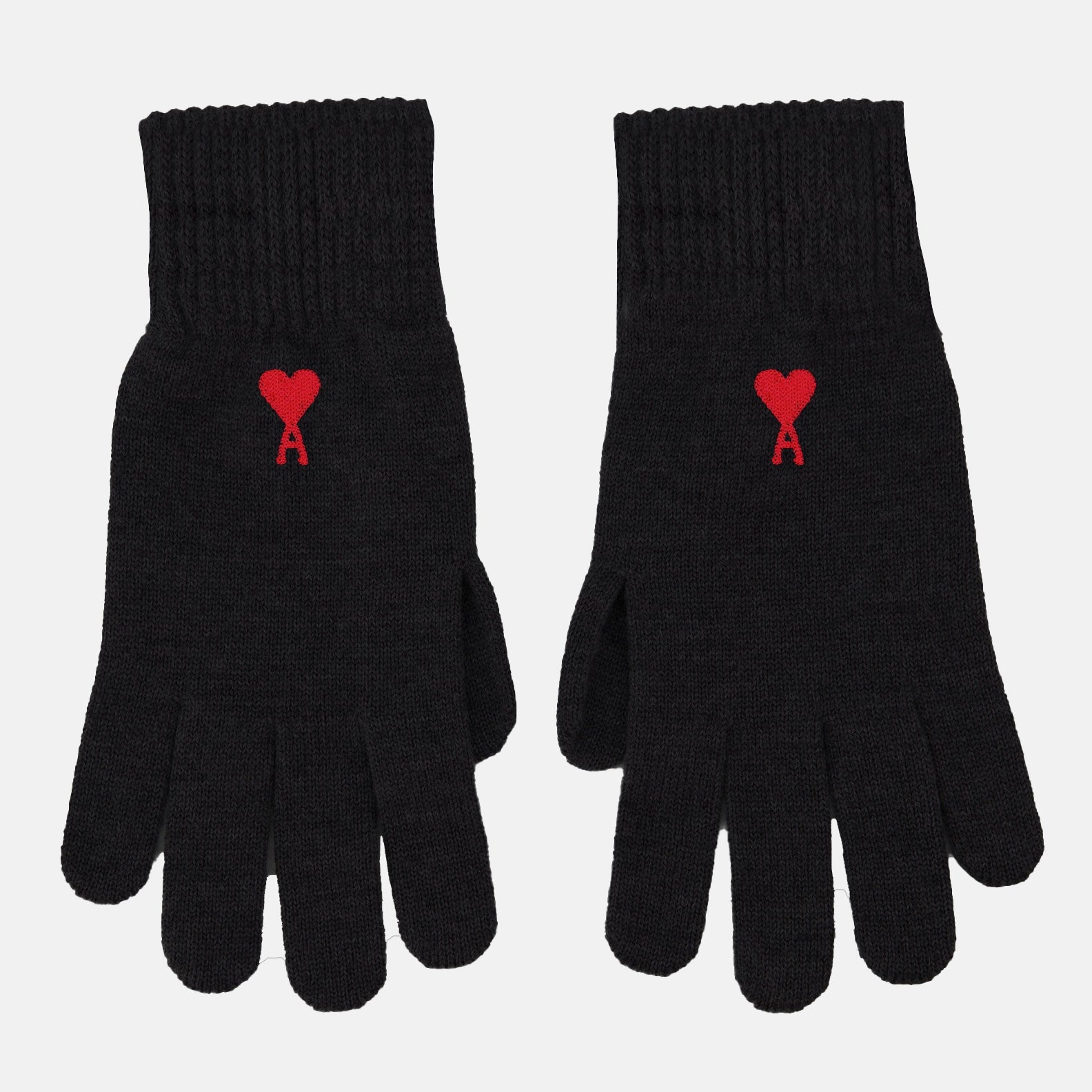 Ami de Cœur gloves, unisex wool gloves, luxury winter accessories, designer gloves, elegant embroidered gloves