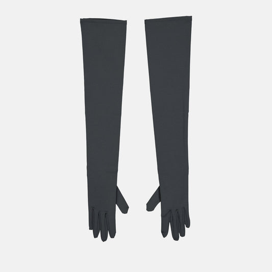 Dolce & Gabbana gloves, long grey gloves, luxury women's accessories, elegant gloves, high-end fashion