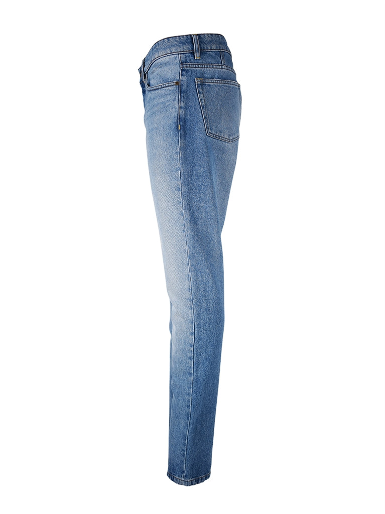 AMI Paris, men's straight-leg jeans, distressed denim, luxury jeans, high-end fashion