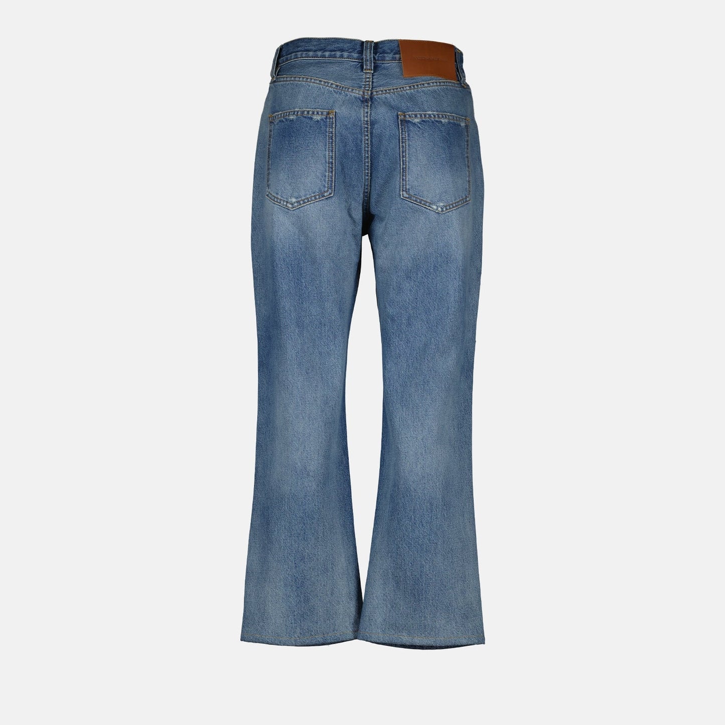 Victoria Beckham jeans, dark blue denim, women's luxury jeans, high-end fashion, elegant denim