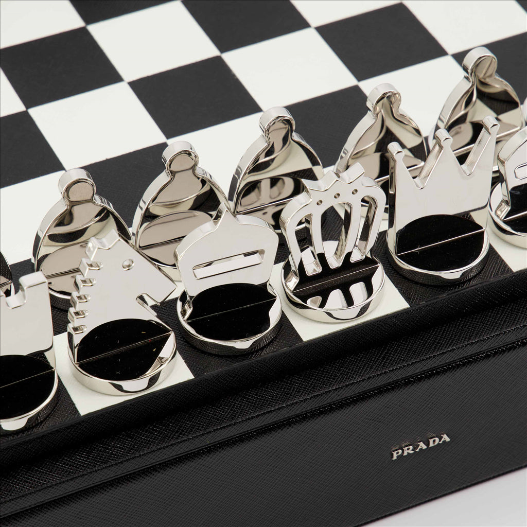 Luxury Chess Set, Prada, Saffiano Leather, Luxury Interior Decoration, Premium Gaming Experience