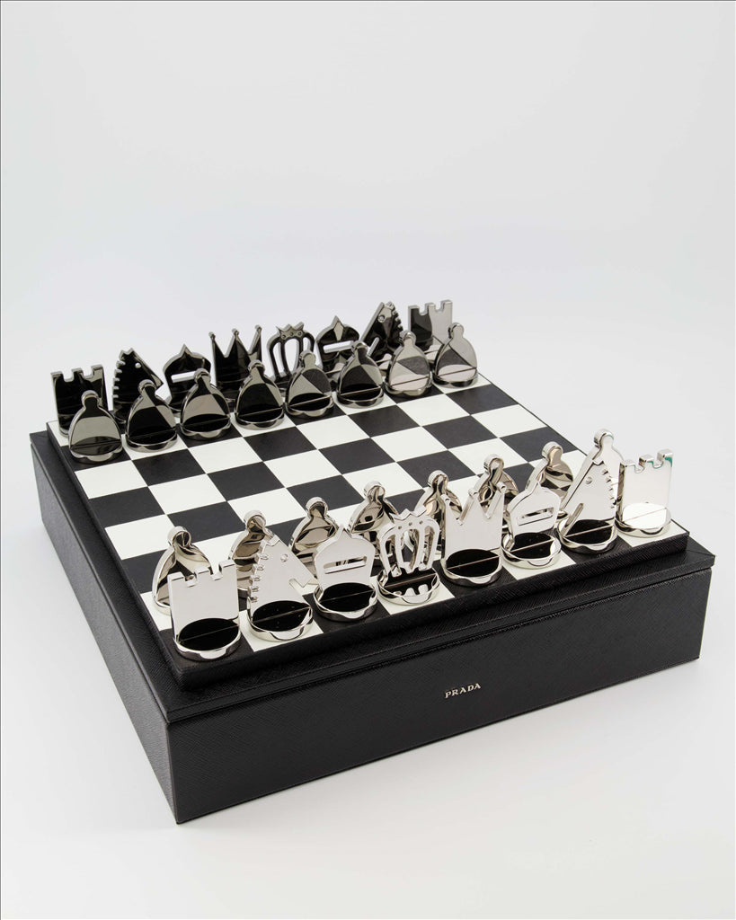 Luxury Chess Set, Prada, Saffiano Leather, Luxury Interior Decoration, Premium Gaming Experience