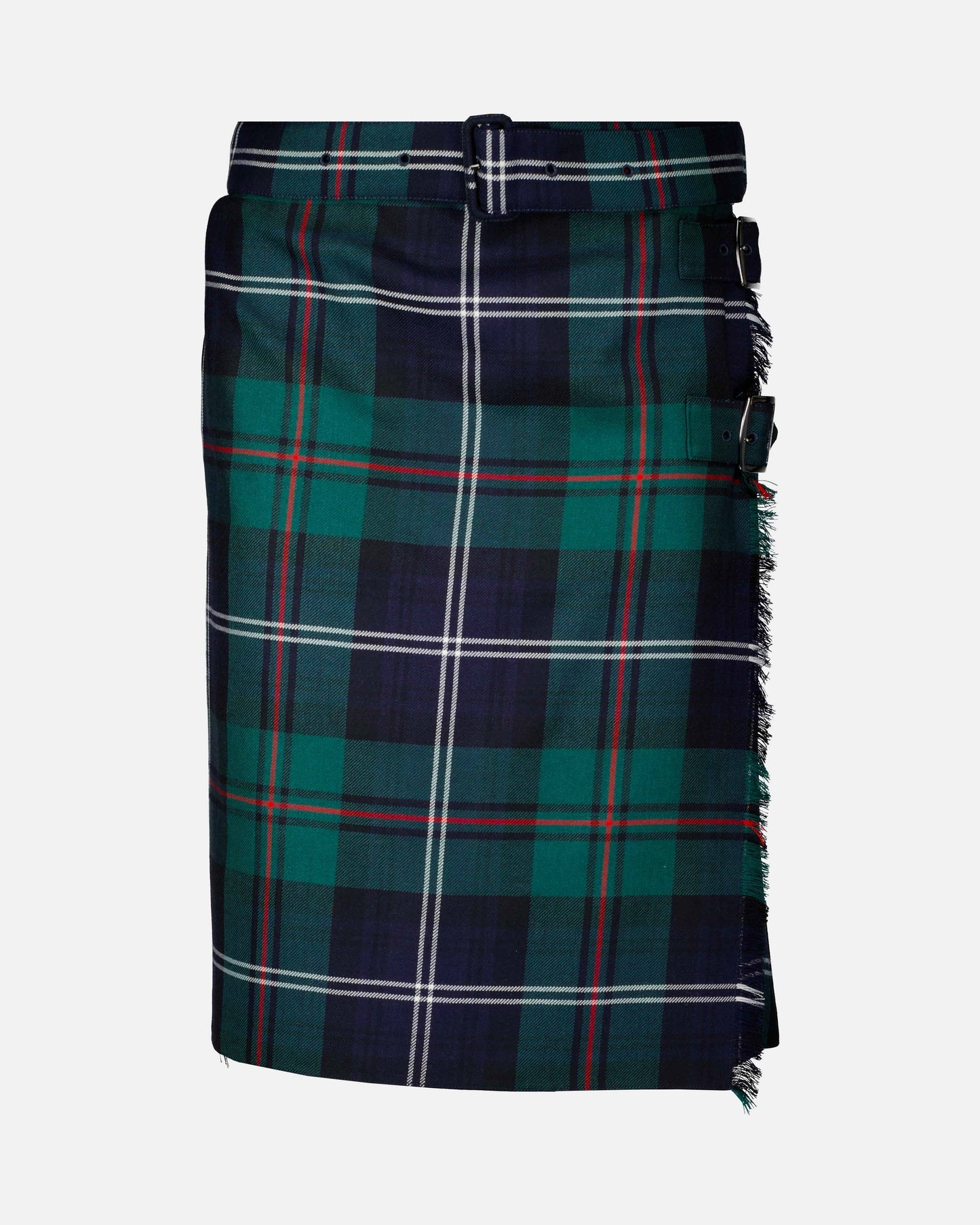 Burberry Kilt Skirt, Green Check, Midi Cut, Wool, Pleated Design