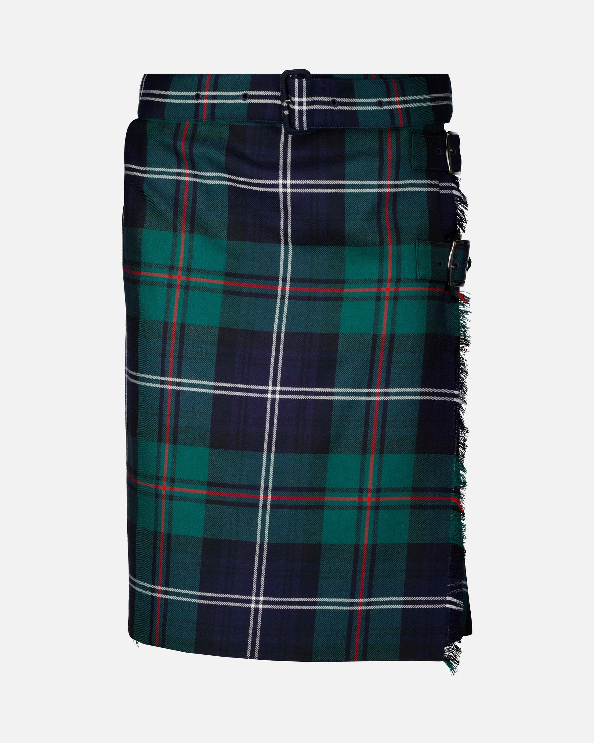 Burberry Kilt Skirt, Green Check, Midi Cut, Wool, Pleated Design