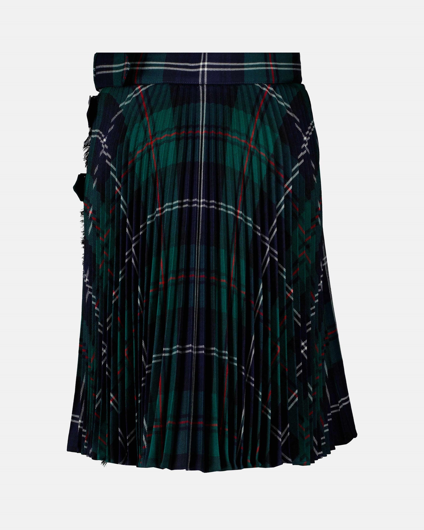 Burberry Kilt Skirt, Green Check, Midi Cut, Wool, Pleated Design