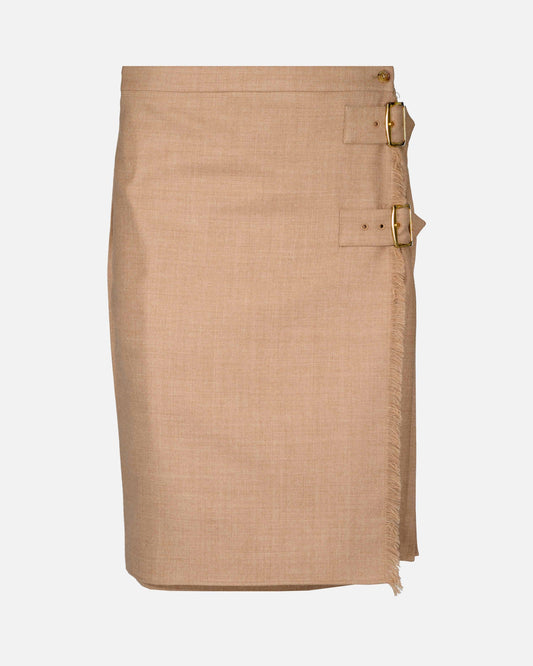 Burberry Women's Skirt, Pleated Midi Skirt, Wool Skirt, Adjustable Waist Skirt, Luxury Designer Skirt