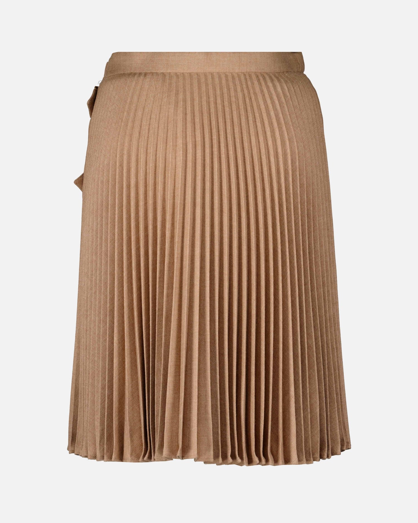 Burberry Women's Skirt, Pleated Midi Skirt, Wool Skirt, Adjustable Waist Skirt, Luxury Designer Skirt