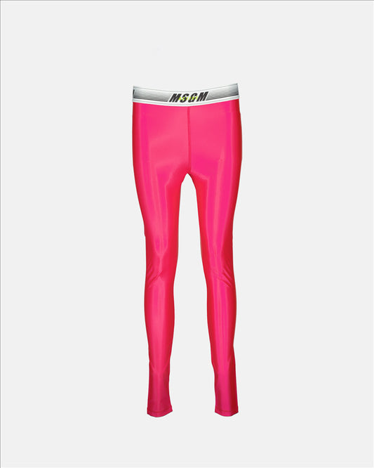 luxury activewear, MSGM sport leggings, women's rose leggings, high-end athleisure, designer workout wear