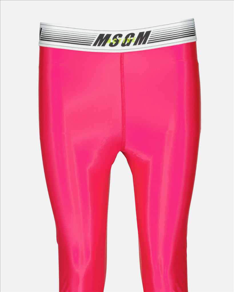 luxury activewear, MSGM sport leggings, women's rose leggings, high-end athleisure, designer workout wear