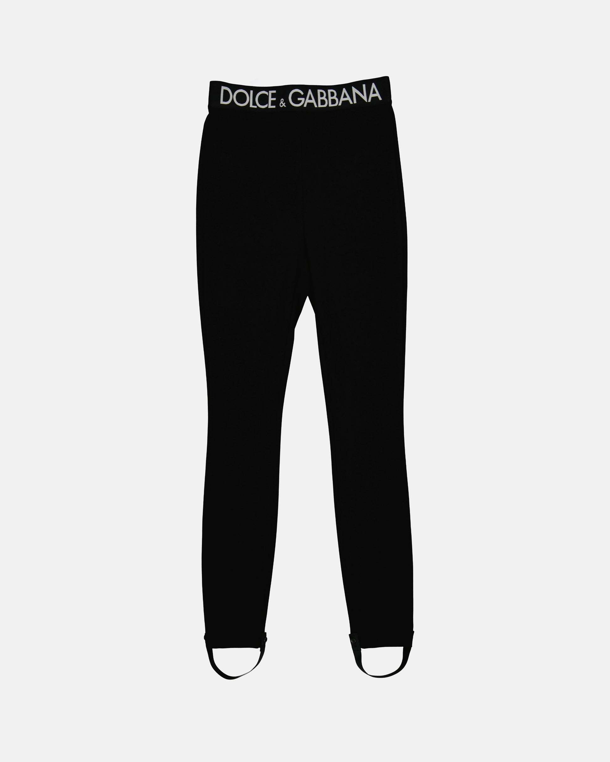 Dolce & Gabbana leggings, luxury activewear, women's designer leggings, black logo leggings, high-end fashion