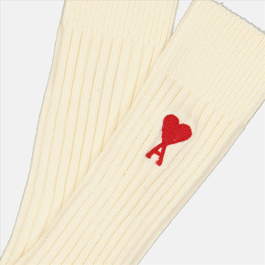 AMI Paris socks, beige socks, cotton socks, luxury socks, unisex socks