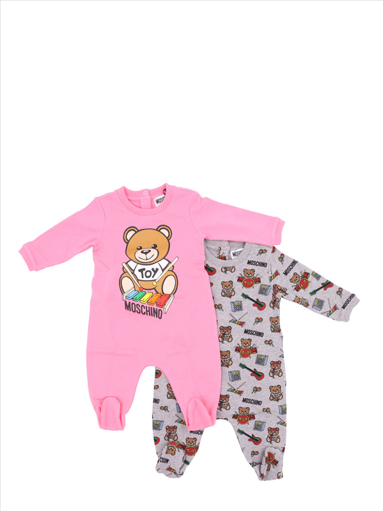 baby rompers, Moschino, luxury baby clothing, pink baby bodysuit, designer children's wear