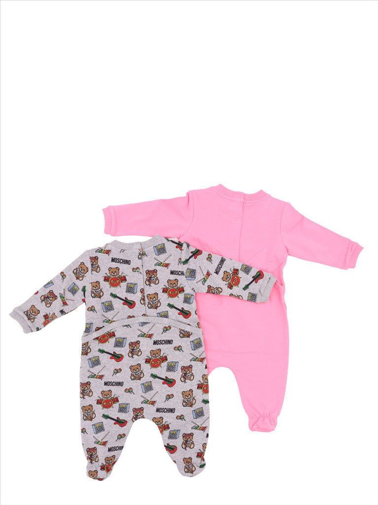 baby rompers, Moschino, luxury baby clothing, pink baby bodysuit, designer children's wear