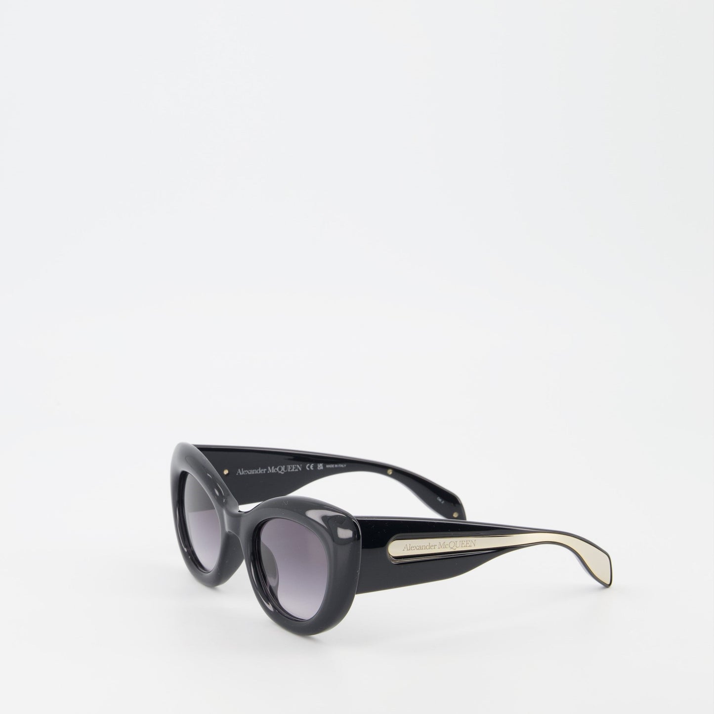 Alexander McQueen, The Curve, black sunglasses, women's designer eyewear, luxury accessories