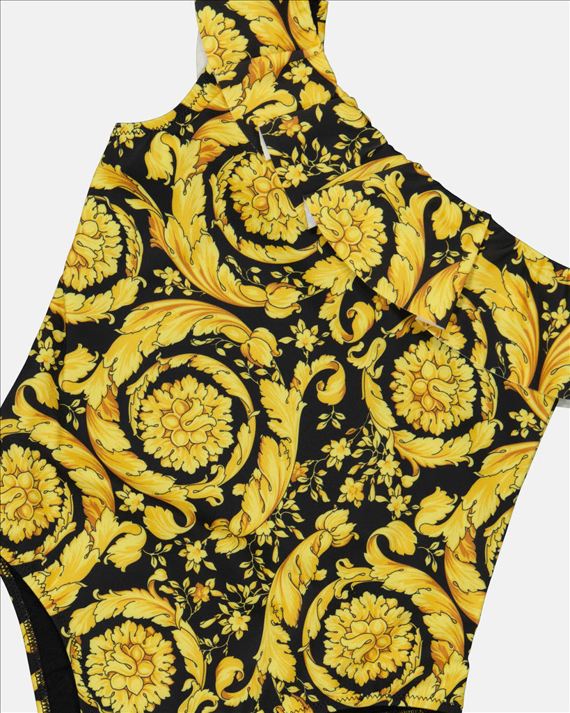 Barocco print, Yellow swimwear, Children swimwear, Versace inspired, Luxury kids fashion