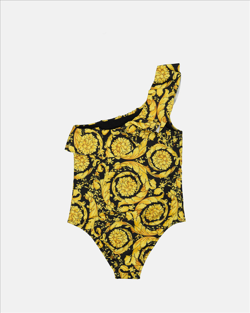 Barocco print, Yellow swimwear, Children swimwear, Versace inspired, Luxury kids fashion