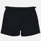 Orlebar Brown, luxury swimwear, men's swim shorts, black swim shorts, tailored swim shorts