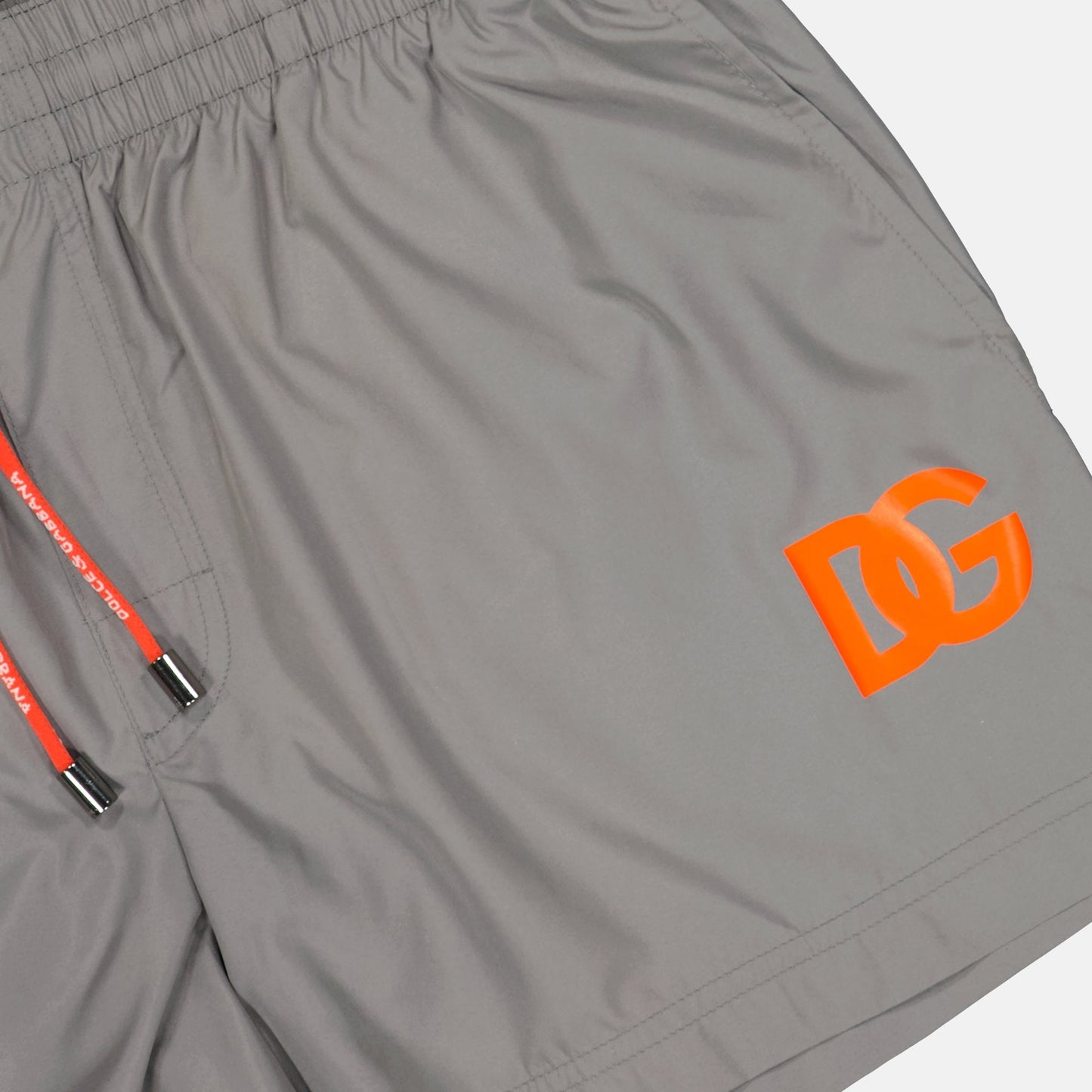 Dolce & Gabbana, swim shorts, grey and orange, men’s luxury swimwear, designer beachwear