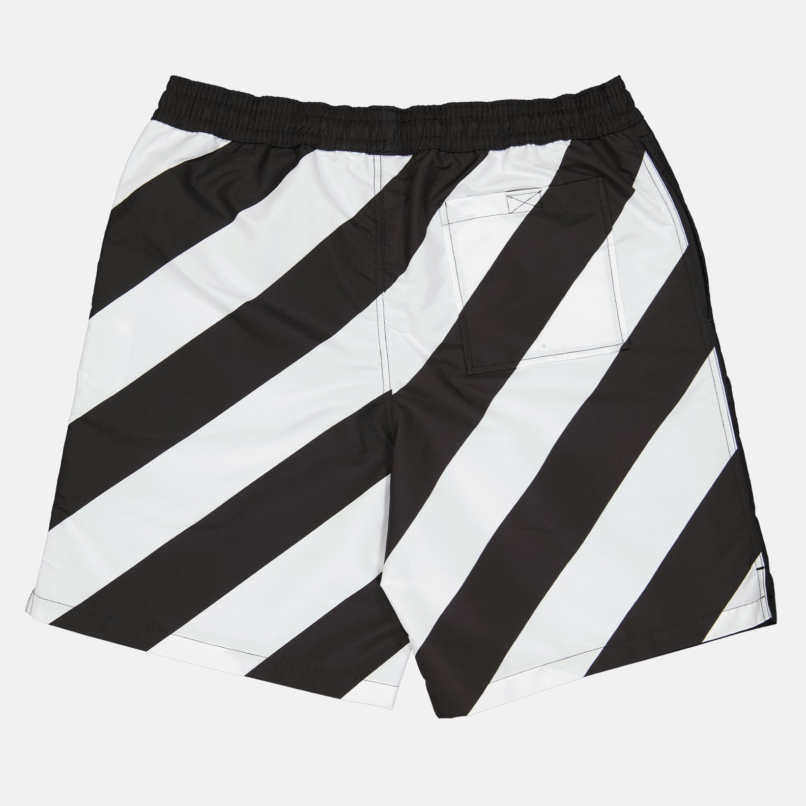 Off-White, Diag Surfer, swim trunks, black and white swimwear, luxury men's swimwear