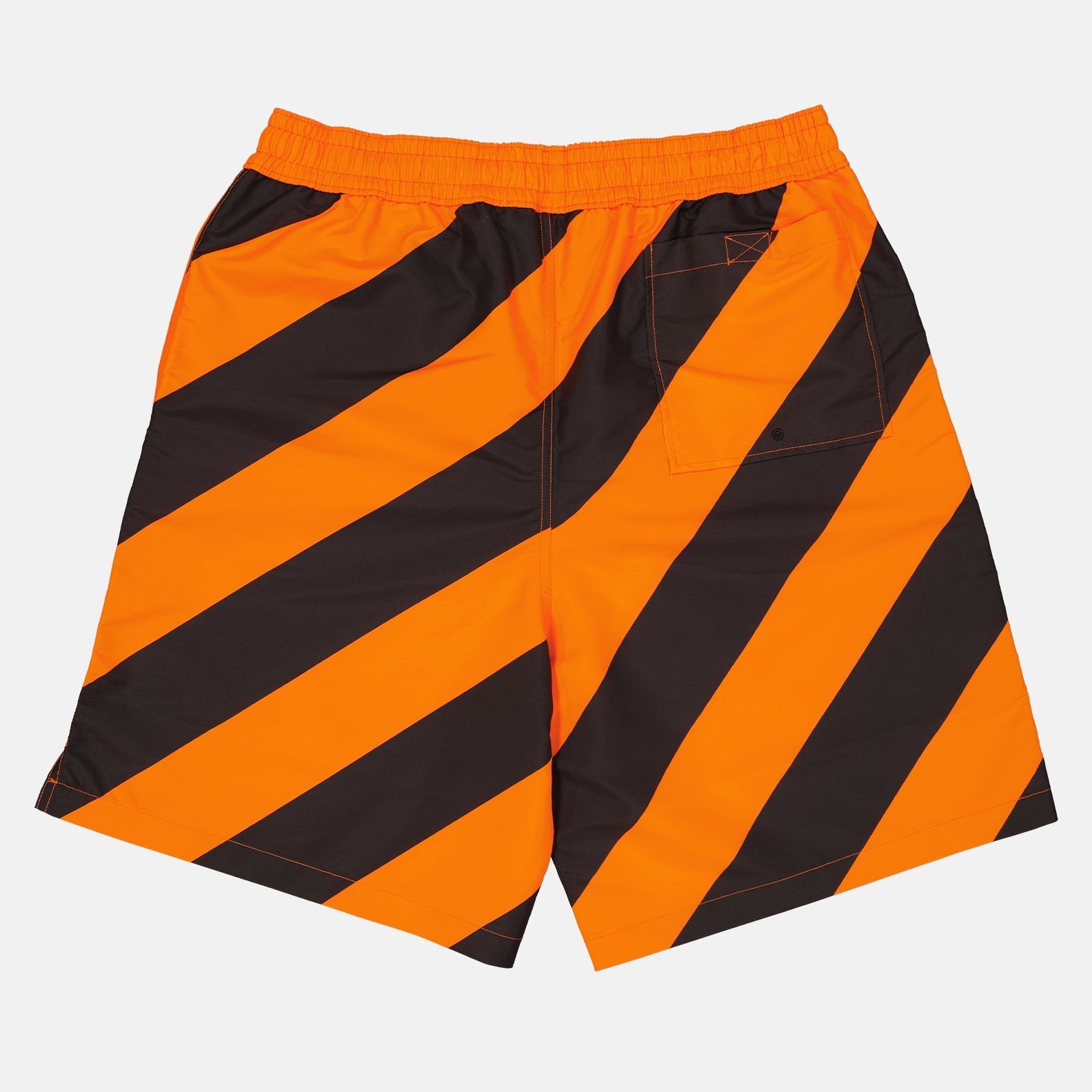 Off-White, Diag Surfer, Men's Swimwear, Luxury Swim Shorts, Black and Orange Swim Shorts