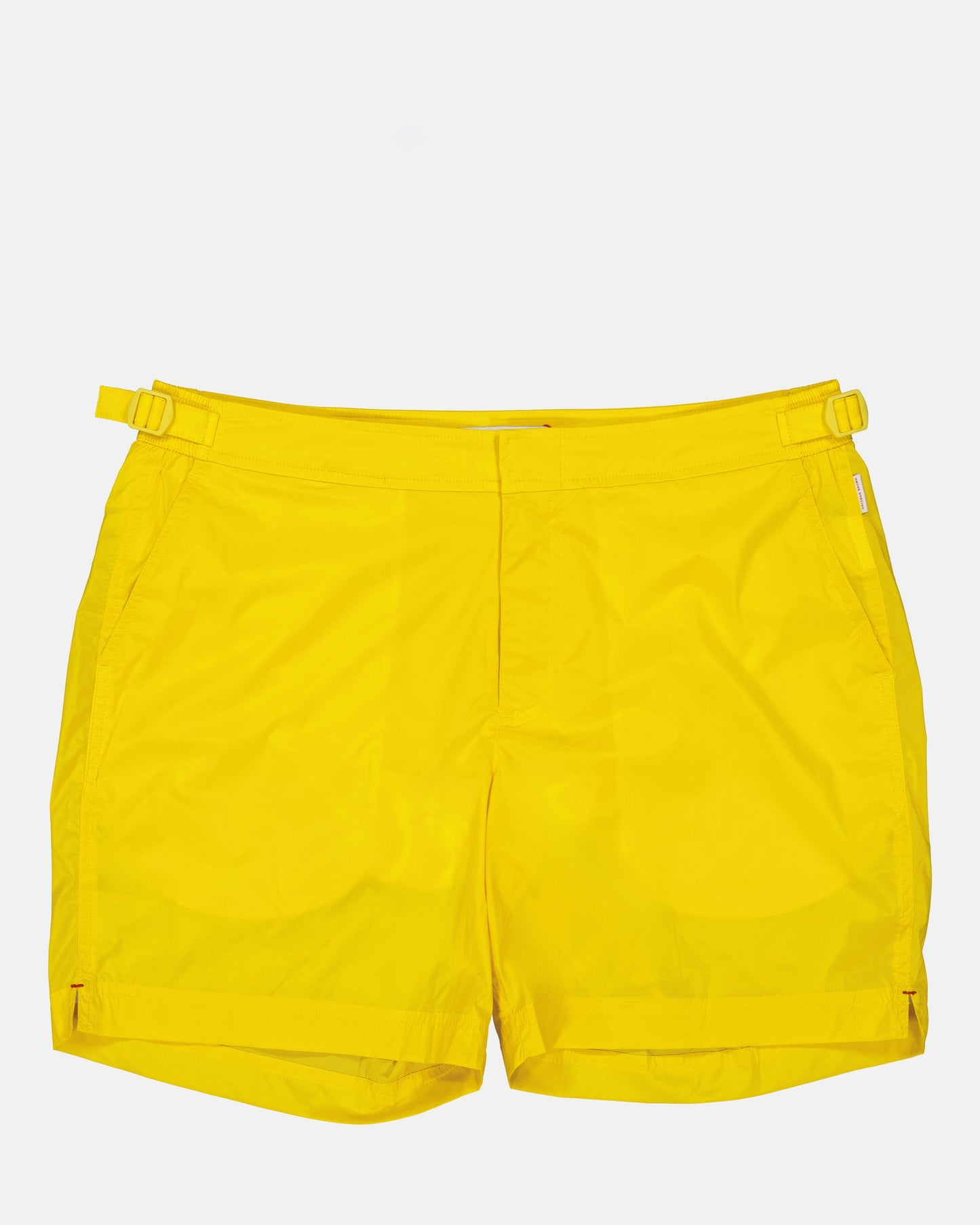 Orlebar Brown Swimwear, Luxury Men's Swimwear, Yellow Swim Trunks, Elegant Swim Shorts, Summer Ready-to-Wear