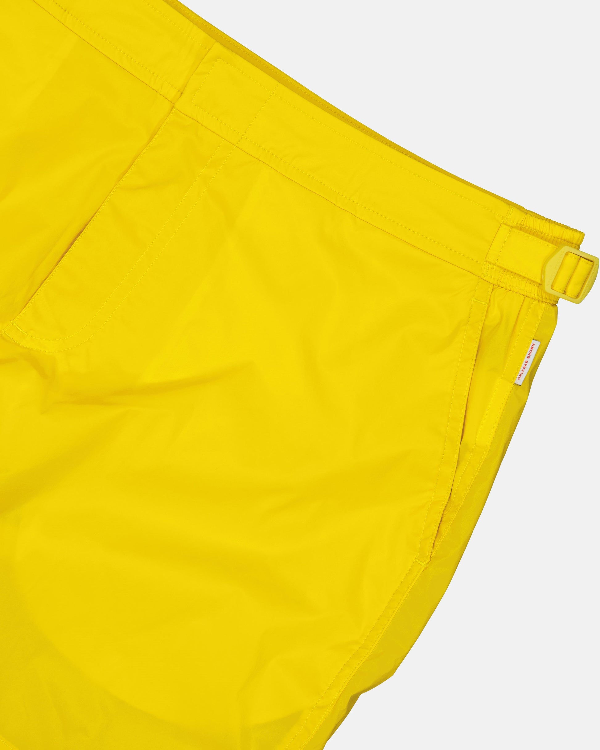 Orlebar Brown Swimwear, Luxury Men's Swimwear, Yellow Swim Trunks, Elegant Swim Shorts, Summer Ready-to-Wear