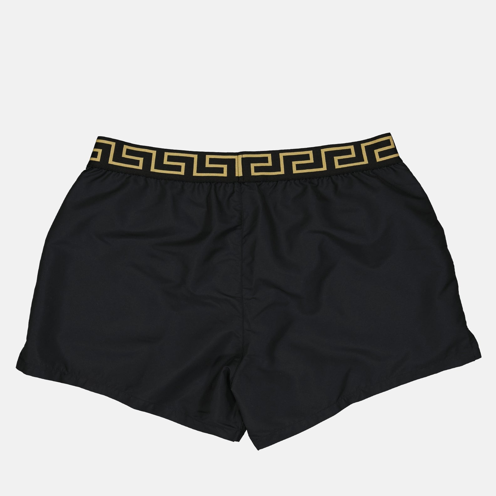 Versace swimwear, men's luxury swimwear, black designer swimwear, Medusa swimwear, high-end men's fashion