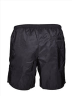 Prada swim trunks, luxury swimwear, black swim trunks, high-end swimwear, men's fashion