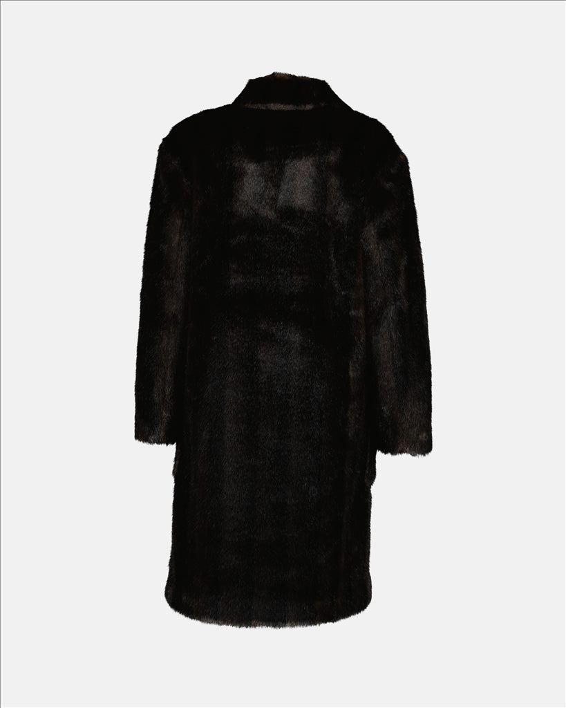 Burberry faux fur coat, luxury women's outerwear, Camden brown coat, sophisticated women's fashion, high-end designer coat