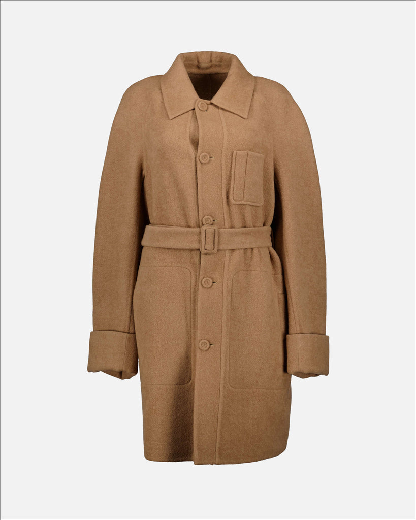 Dior, Wool Belted Coat, Men's Luxury Coat, Tailored Fit, Elegant Outerwear