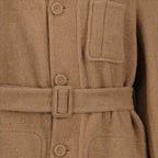 Dior, Wool Belted Coat, Men's Luxury Coat, Tailored Fit, Elegant Outerwear