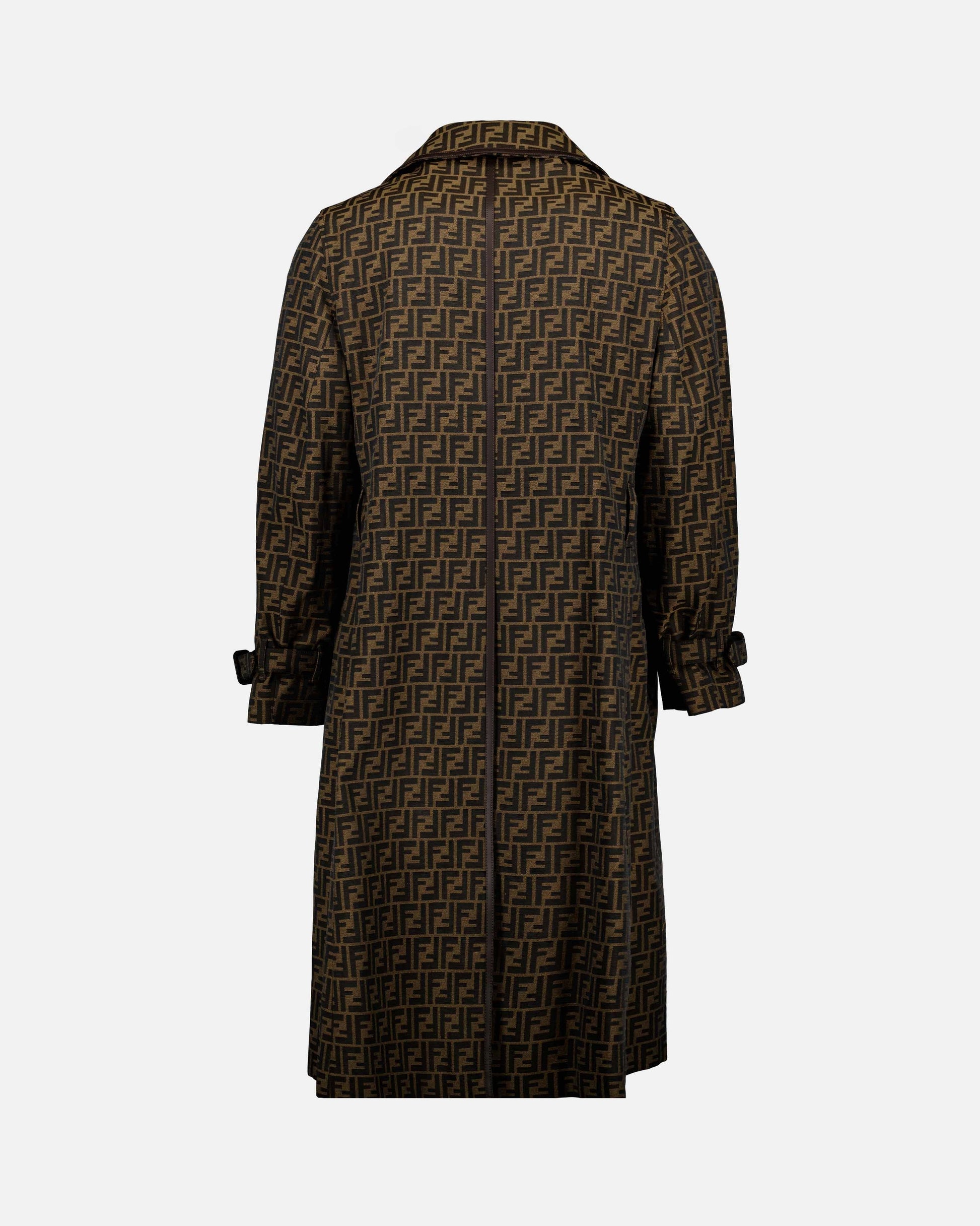 Fendi trench-coat, Brown trench-coat, Men's luxury coat, Designer outerwear, Fendi FF belt coat