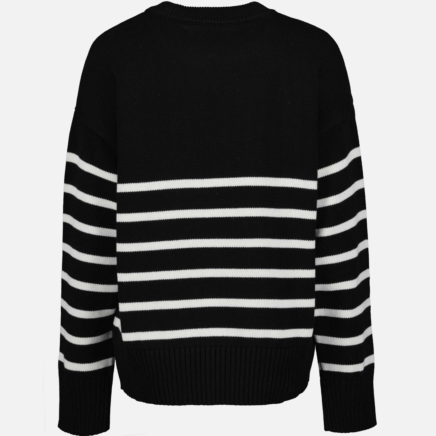 unisex sweater, Ami de Coeur, luxury wool sweater, striped pattern sweater, high-end fashion