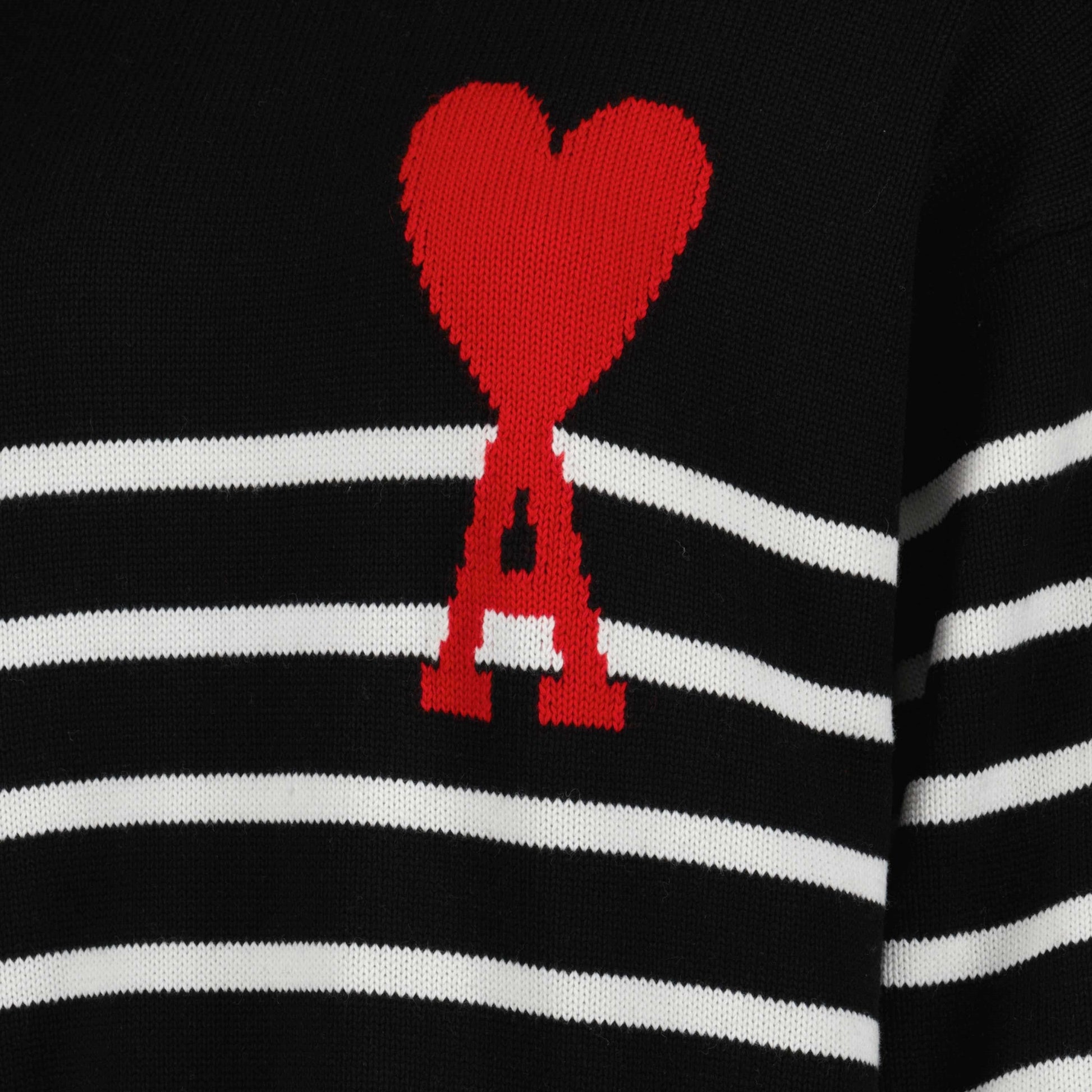 unisex sweater, Ami de Coeur, luxury wool sweater, striped pattern sweater, high-end fashion