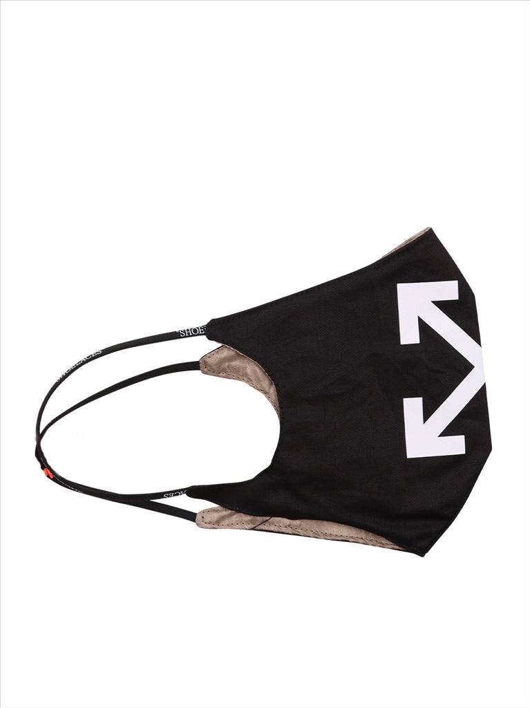 Off-White mask, luxury face mask, unisex fashion mask, black designer mask, avant-garde mask