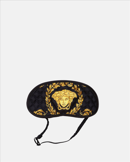 Versace, luxury sleep mask, Crete de Fleur Noir, unisex sleep accessory, high-end fashion