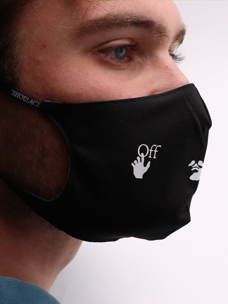 Off-White mask, luxury face mask, designer mask, unisex mask, black logo mask