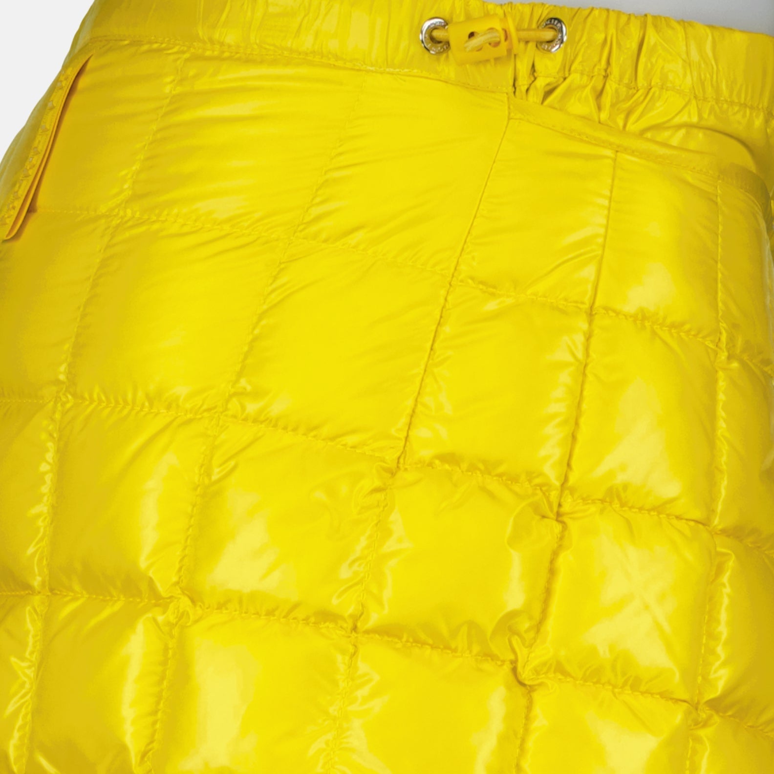 Moncler, Quilted Mini Skirt, Yellow Mini Skirt, Luxury Womenswear, High-End Fashion