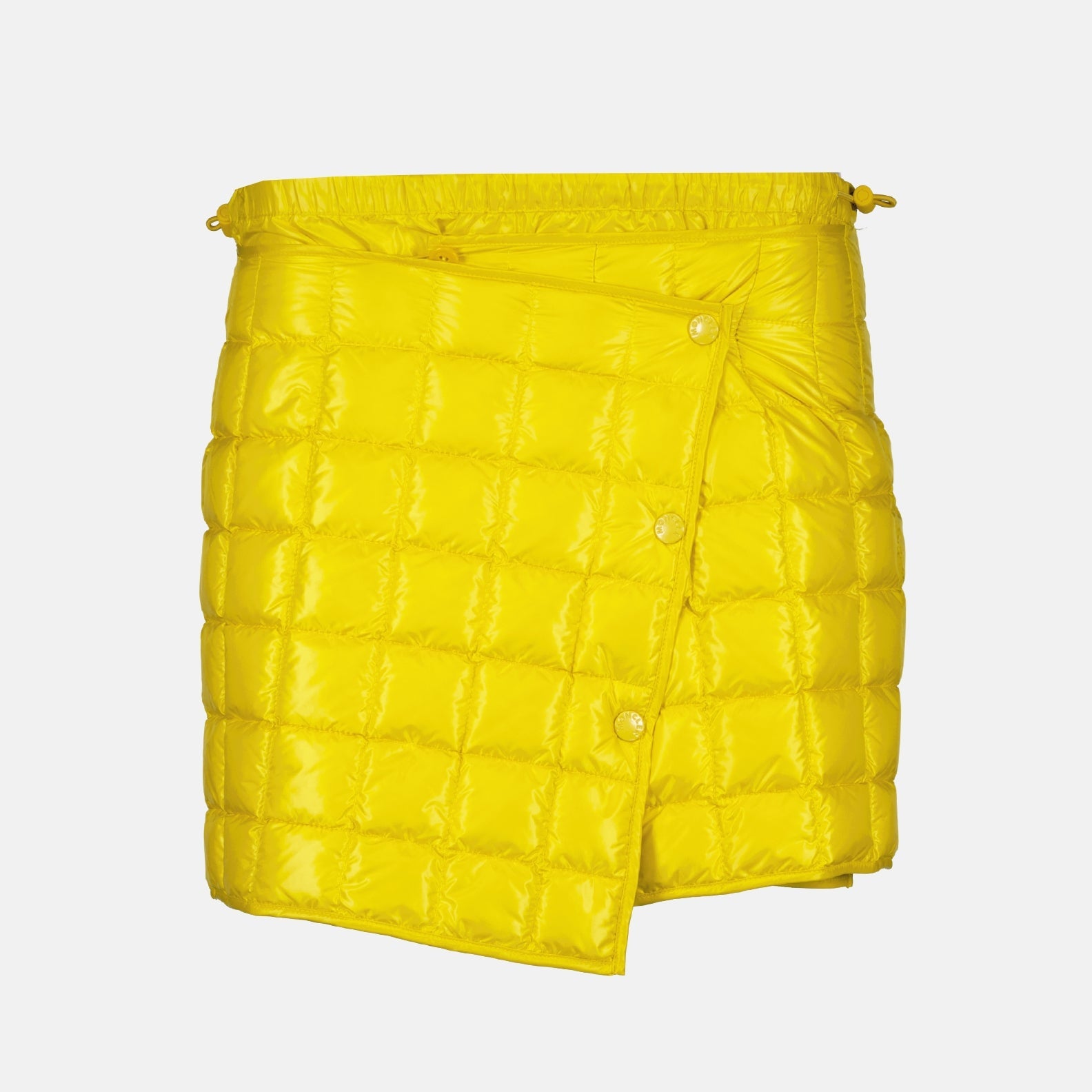 Moncler, Quilted Mini Skirt, Yellow Mini Skirt, Luxury Womenswear, High-End Fashion