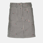 Kenzo, mini skirt, striped denim, women's fashion, luxury clothing