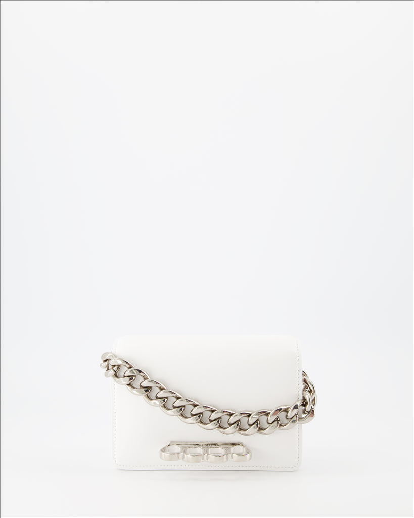 Alexander McQueen, Four Ring Bag, White Leather Bag, Luxury Handbag, Designer Accessories