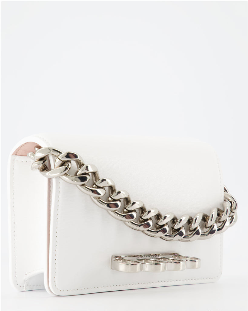 Alexander McQueen, Four Ring Bag, White Leather Bag, Luxury Handbag, Designer Accessories