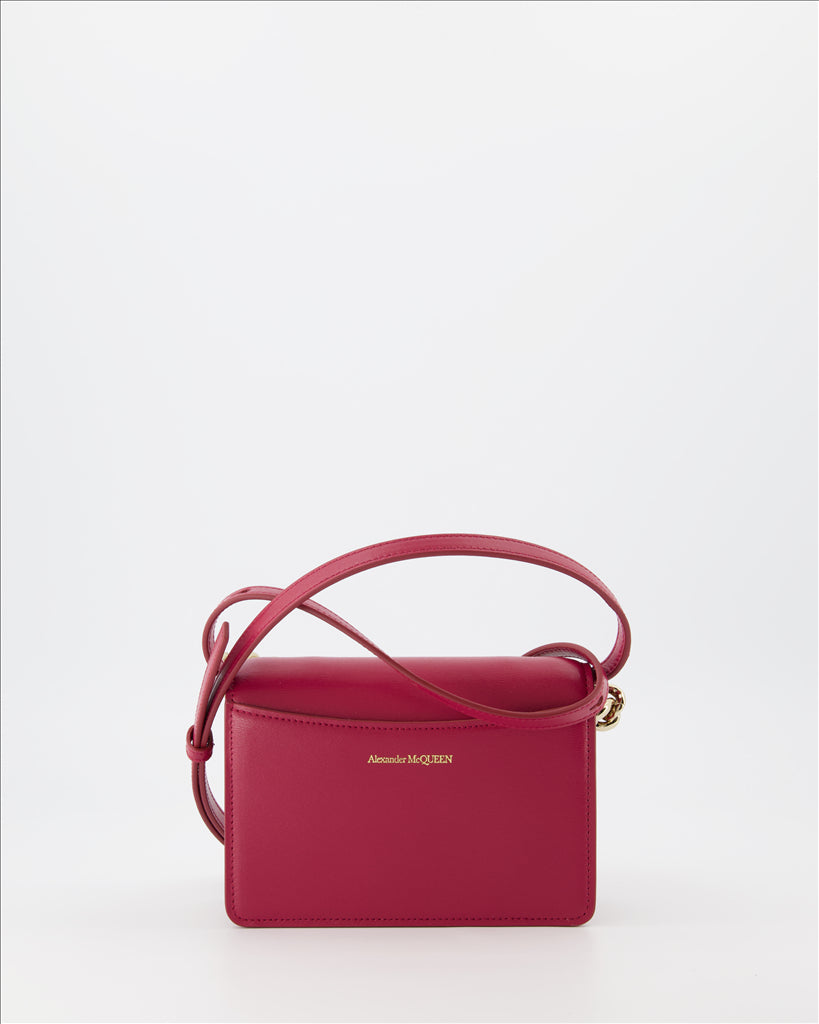 Alexander McQueen, mini bag, red bag, smooth leather bag, Four Ring bag