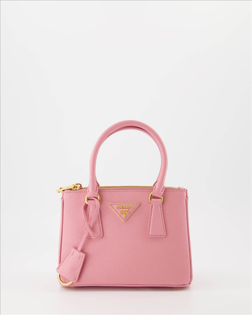 Prada Mini Bag, Galleria Saffiano Bag, Women's Luxury Handbag, Pink Prada Accessory, Elegant Prada Bag