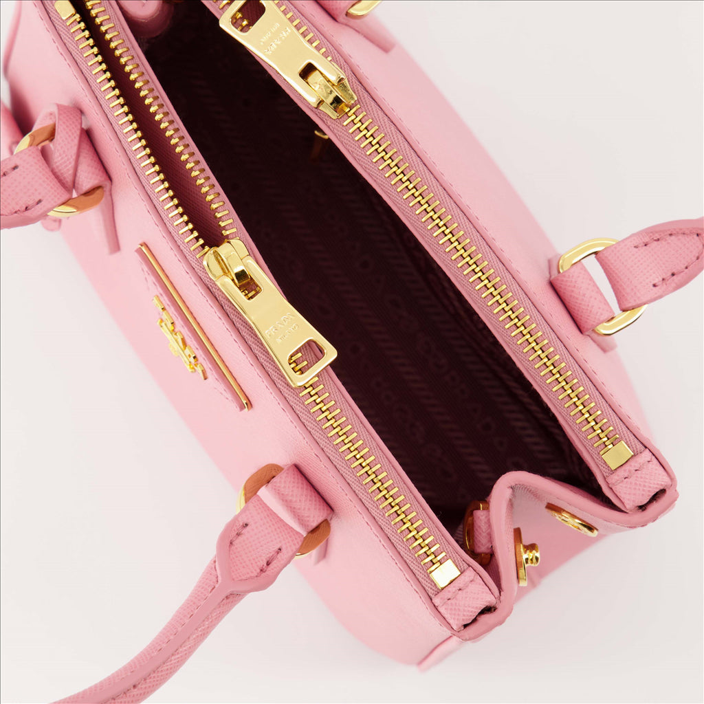 Prada Mini Bag, Galleria Saffiano Bag, Women's Luxury Handbag, Pink Prada Accessory, Elegant Prada Bag