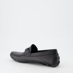 Dior moccasins, luxury black loafers, men's designer shoes, high-end footwear, elegant men's shoes  
